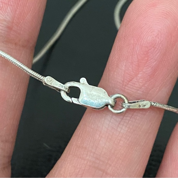 Vintage Signed 925 Italy Sterling Silver Open Heart CZ Pendant Necklace 6.4g - Picture 13 of 16